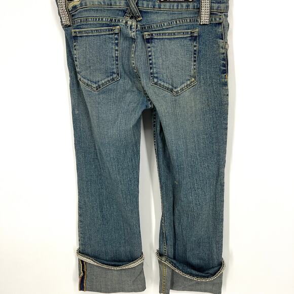 ALLEN B By Allen Schwartz Cropped Rhinestone Bling Jeans Size 29 - Picture 4 of 11